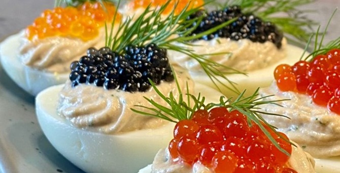 закуски з чорної ікри