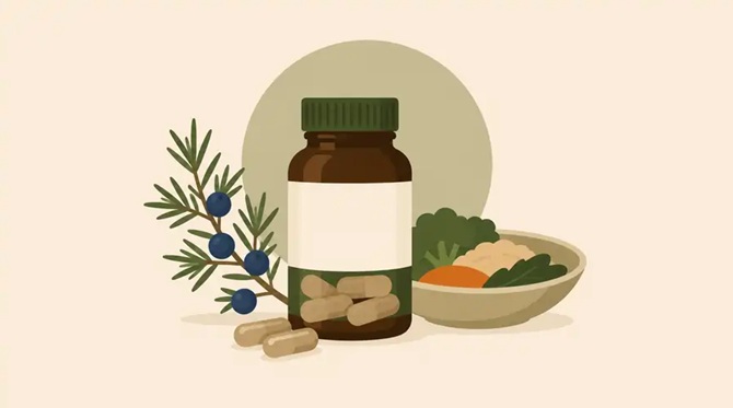 Juniper Capsules With Food